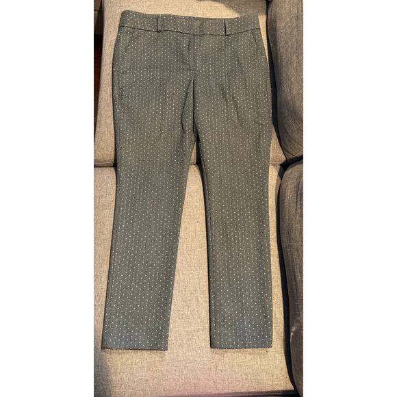 Ann Taylor LOFT Pants - LOFT Marisa Skinny Pants Size 10 | Gray Polka Dot Ankle Trousers | Workwear